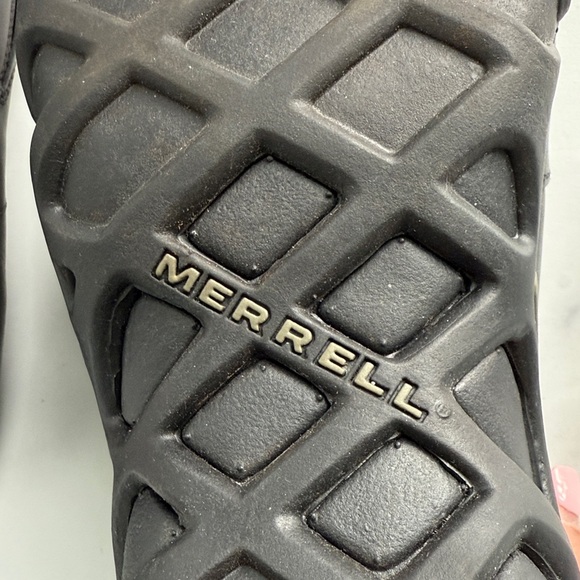 Merrell Mens Jungle Moc Midnight Black Leather Slip On Shoes Size 11 - Picture 10 of 13